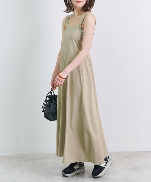 Fizz（フィズ）の「【Fizz/フィズ】　ブラ紐隠しコットンワンピース（ワンピース・レディース・ブラック/チャコール/グレイッシュベージュ・M）」の9枚目の写真