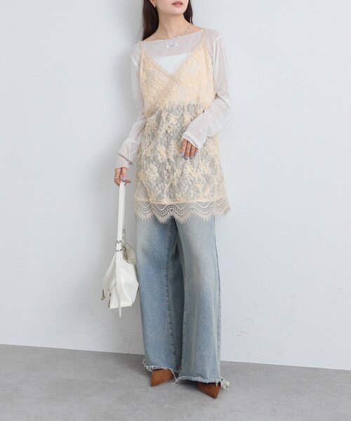 セール】レースVキャミチュニック（シャツ/ブラウス）｜mystic