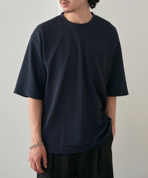 MAGASIN DE MODE Brew(マガジンデモードブリュー)の「【MAGASIN DE MODE Brew】KAITEKI+ FRESH TECHポケツキTシャツ MZJ 機能素材 接触冷感 UVカット 速乾(Tシャツ/カットソー・メンズ・ブラック/ネイビー/ホワイト・M/L/LL)」の3枚目の写真