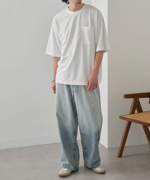 MAGASIN DE MODE Brew(マガジンデモードブリュー)の「【MAGASIN DE MODE Brew】KAITEKI+ FRESH TECHポケツキTシャツ MZJ 機能素材 接触冷感 UVカット 速乾(Tシャツ/カットソー・メンズ・ブラック/ネイビー/ホワイト・M/L/LL)」の7枚目の写真