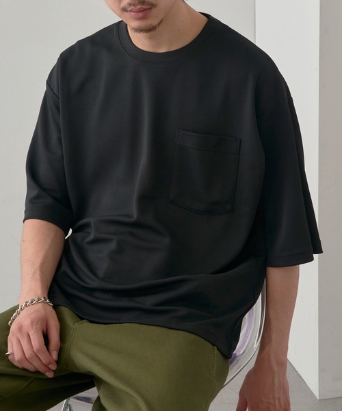 MAGASIN DE MODE Brew(マガジンデモードブリュー)の「【MAGASIN DE MODE Brew】KAITEKI+ FRESH TECHポケツキTシャツ MZJ 機能素材 接触冷感 UVカット 速乾(Tシャツ/カットソー・メンズ・ブラック/ネイビー/ホワイト・M/L/LL)」の9枚目の写真