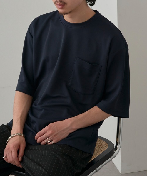 MAGASIN DE MODE Brew(マガジンデモードブリュー)の「【MAGASIN DE MODE Brew】KAITEKI+ FRESH TECHポケツキTシャツ MZJ 機能素材 接触冷感 UVカット 速乾(Tシャツ/カットソー・メンズ・ブラック/ネイビー/ホワイト・M/L/LL)」の13枚目の写真
