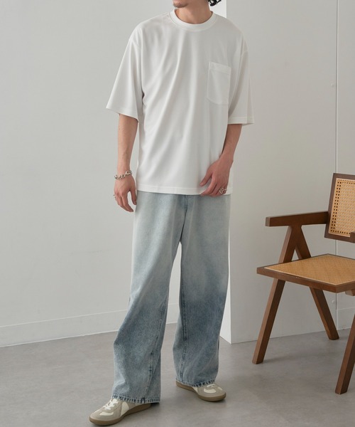 MAGASIN DE MODE Brew(マガジンデモードブリュー)の「【MAGASIN DE MODE Brew】KAITEKI+ FRESH TECHポケツキTシャツ MZJ 機能素材 接触冷感 UVカット 速乾(Tシャツ/カットソー・メンズ・ブラック/ネイビー/ホワイト・M/L/LL)」の6枚目の写真