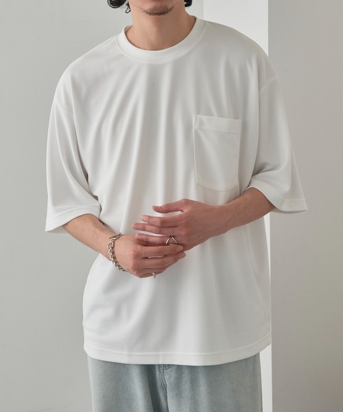 MAGASIN DE MODE Brew(マガジンデモードブリュー)の「【MAGASIN DE MODE Brew】KAITEKI+ FRESH TECHポケツキTシャツ MZJ 機能素材 接触冷感 UVカット 速乾(Tシャツ/カットソー・メンズ・ブラック/ネイビー/ホワイト・M/L/LL)」の5枚目の写真