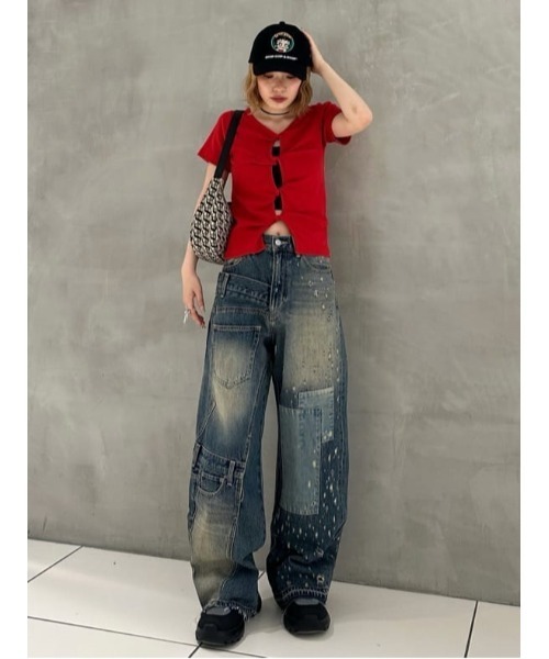 2WAY HOLE CUT TOPS 2ウェイ ホールカット トップス 夏服 半袖