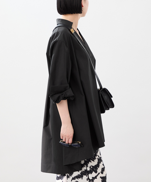 VERMEIL par iena(ヴェルメイユパーイエナ)の「スキッパーオーバーシャツ(シャツ/ブラウス・レディース・ブラック/ピンク系その他/ホワイト・FREE)」の6枚目の写真