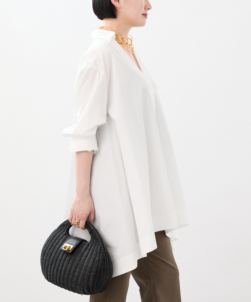 VERMEIL par iena(ヴェルメイユパーイエナ)の「スキッパーオーバーシャツ(シャツ/ブラウス・レディース・ブラック/ピンク系その他/ホワイト・FREE)」の15枚目の写真