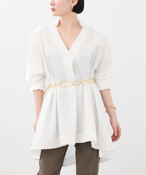 VERMEIL par iena(ヴェルメイユパーイエナ)の「スキッパーオーバーシャツ(シャツ/ブラウス・レディース・ブラック/ピンク系その他/ホワイト・FREE)」の22枚目の写真