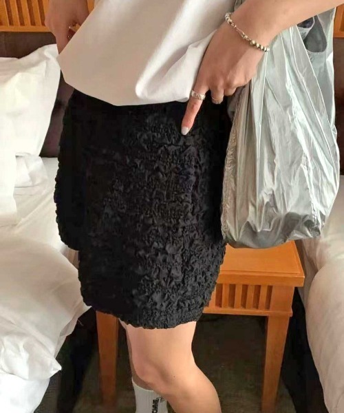 Vipoa（ヴィポア）の「クリンクルサマーショートパンツ（スウェットパンツ・レディース・ホワイト/ブラック・FREE）」の21枚目の写真