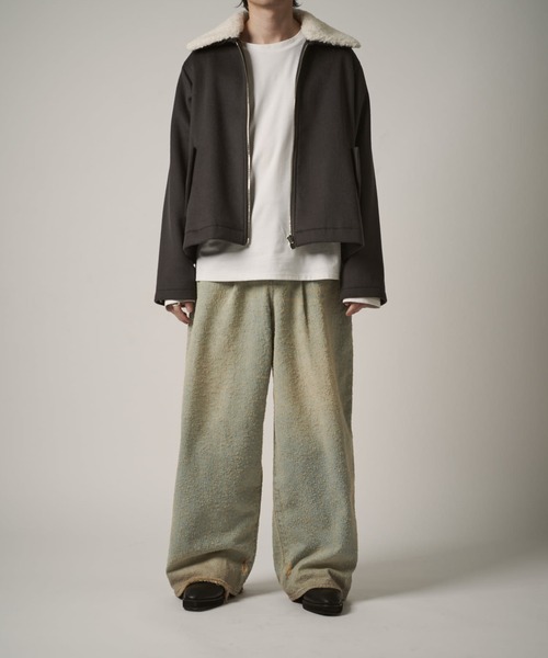 Lui's（ルイス）の「ビーバーメルトン襟ボアブルゾン（ブルゾン・メンズ・ブラック/チャコールグレー・S/M）」の6枚目の写真