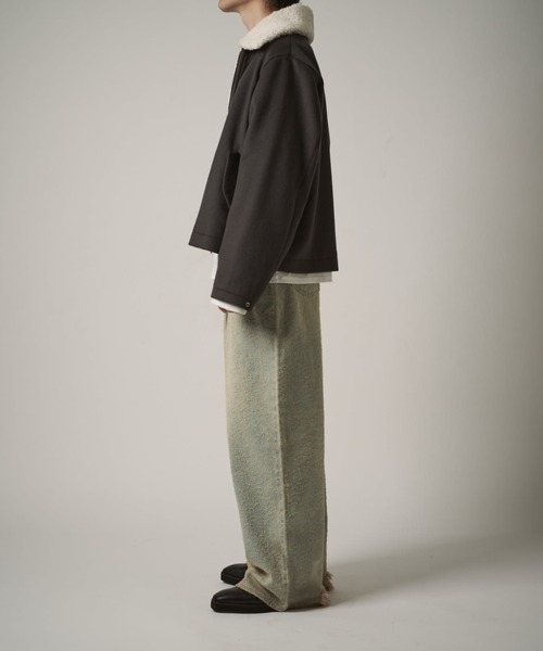 Lui's（ルイス）の「ビーバーメルトン襟ボアブルゾン（ブルゾン・メンズ・ブラック/チャコールグレー・S/M）」の8枚目の写真