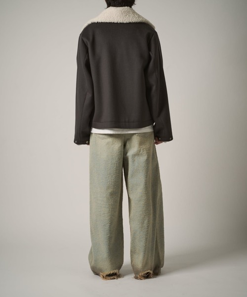 Lui's（ルイス）の「ビーバーメルトン襟ボアブルゾン（ブルゾン・メンズ・ブラック/チャコールグレー・S/M）」の9枚目の写真