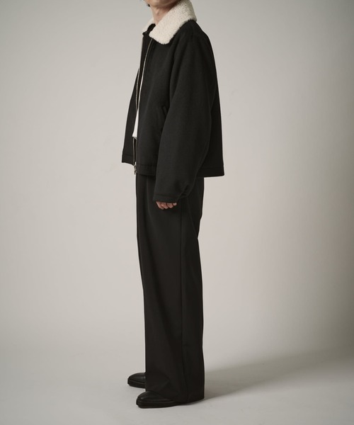 Lui's（ルイス）の「ビーバーメルトン襟ボアブルゾン（ブルゾン・メンズ・ブラック/チャコールグレー・S/M）」の4枚目の写真