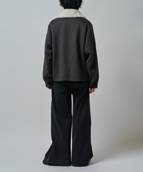 Lui's（ルイス）の「ビーバーメルトン襟ボアブルゾン（ブルゾン・メンズ・ブラック/チャコールグレー・S/M）」の15枚目の写真