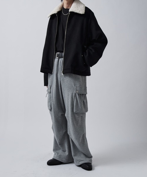 Lui's（ルイス）の「ビーバーメルトン襟ボアブルゾン（ブルゾン・メンズ・ブラック/チャコールグレー・S/M）」の19枚目の写真