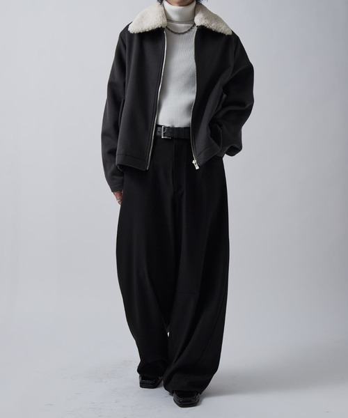 Lui's（ルイス）の「ビーバーメルトン襟ボアブルゾン（ブルゾン・メンズ・ブラック/チャコールグレー・S/M）」の13枚目の写真