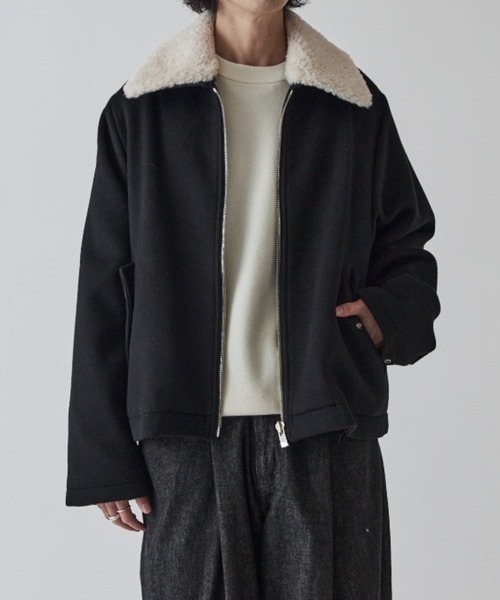 Lui's（ルイス）の「ビーバーメルトン襟ボアブルゾン（ブルゾン・メンズ・ブラック/チャコールグレー・S/M）」の10枚目の写真