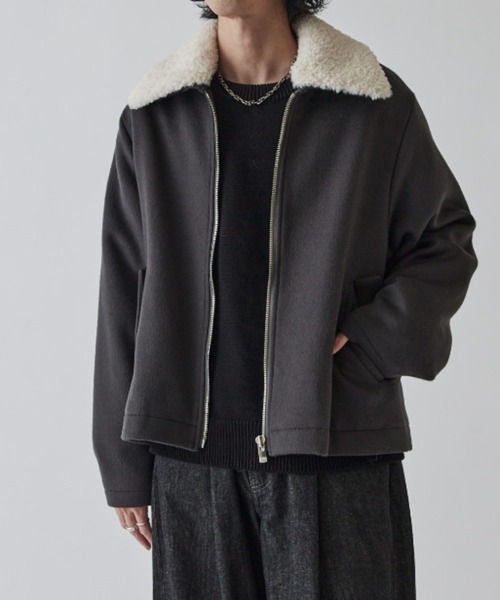 Lui's（ルイス）の「ビーバーメルトン襟ボアブルゾン（ブルゾン・メンズ・ブラック/チャコールグレー・S/M）」の11枚目の写真