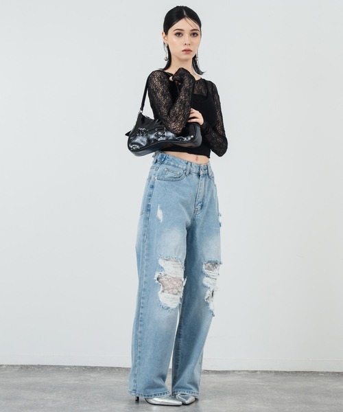 ANAP（アナップ）の「ハトメデザインチャーム付き ハンドバック（ハンドバッグ・レディース・グレー/ブラック・FREE）」の19枚目の写真