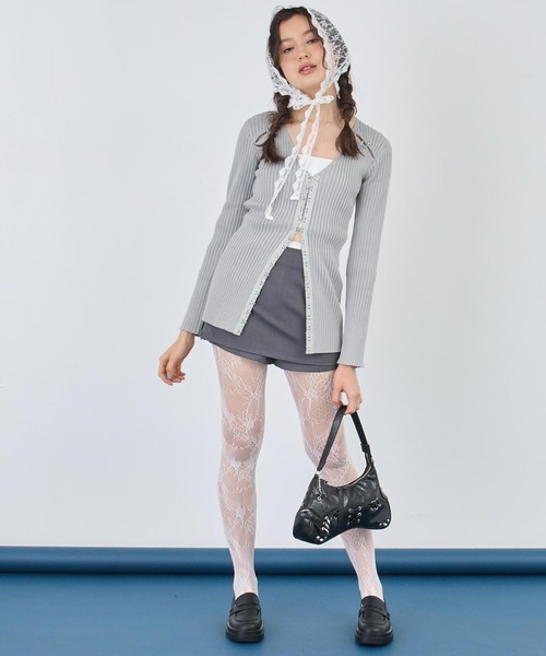 ANAP（アナップ）の「ハトメデザインチャーム付き ハンドバック（ハンドバッグ・レディース・グレー/ブラック・FREE）」の9枚目の写真