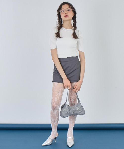 ANAP（アナップ）の「ハトメデザインチャーム付き ハンドバック（ハンドバッグ・レディース・グレー/ブラック・FREE）」の13枚目の写真