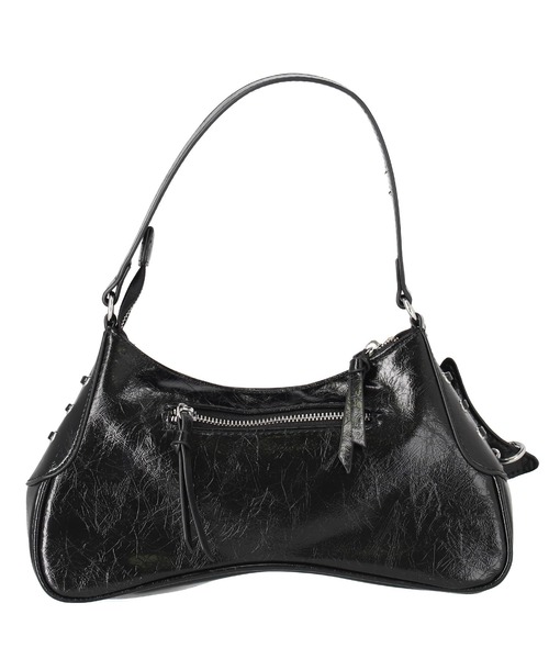 ANAP（アナップ）の「ハトメデザインチャーム付き ハンドバック（ハンドバッグ・レディース・グレー/ブラック・FREE）」の4枚目の写真