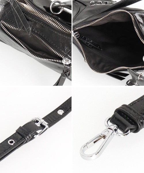 ANAP（アナップ）の「ハトメデザインチャーム付き ハンドバック（ハンドバッグ・レディース・グレー/ブラック・FREE）」の5枚目の写真