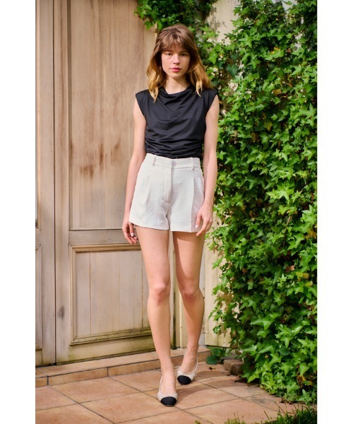 tシャツ Devon Top ショルダーパットシャーリングTシャツ レディース セール】Devon Top ショルダーパットシャーリングTシャツ（T