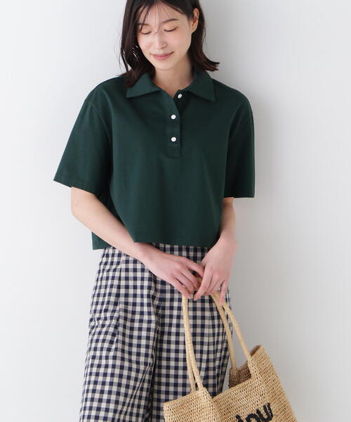 human woman(ヒューマンウーマン)の「◆天竺カットソー(Tシャツ/カットソー・レディース・ダークインディゴブルー/グリーン・MEDIUM)」の2枚目の写真
