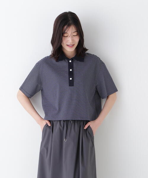 human woman(ヒューマンウーマン)の「◆天竺カットソー(Tシャツ/カットソー・レディース・ダークインディゴブルー/グリーン・MEDIUM)」の6枚目の写真