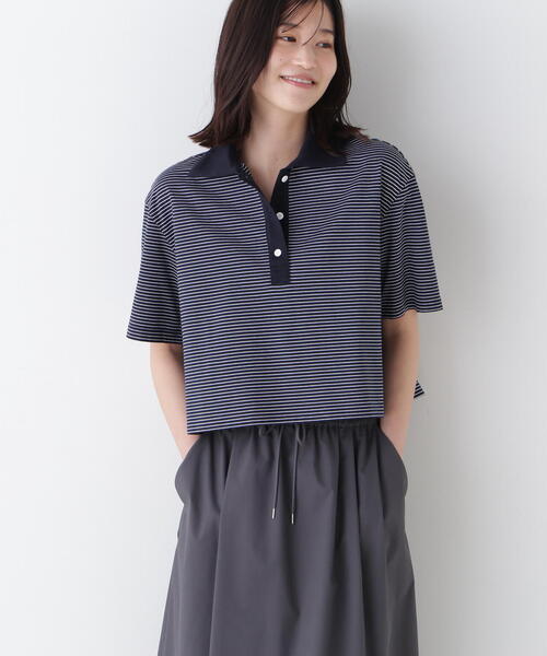 human woman(ヒューマンウーマン)の「◆天竺カットソー(Tシャツ/カットソー・レディース・ダークインディゴブルー/グリーン・MEDIUM)」の3枚目の写真