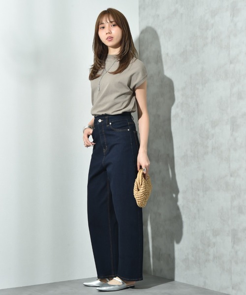 INTERPLANET（インタープラネット）の「ハイウエストワイドカーブデニム（デニムパンツ・レディース・ネイビー・マルチサイズ）」の10枚目の写真