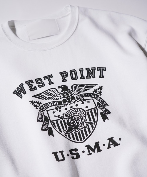 made in standard （メイドインスタンダード）の「MADE IN STANDARD / メイドインスタンダード USMA SS SWEAT ミリタリー ロゴ 半袖スウェット（スウェット・メンズ・ホワイト・MEDIUM/X-LARGE/LARGE）」の5枚目の写真