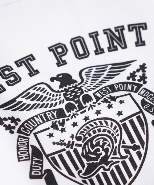 made in standard （メイドインスタンダード）の「MADE IN STANDARD / メイドインスタンダード USMA SS SWEAT ミリタリー ロゴ 半袖スウェット（スウェット・メンズ・ホワイト・MEDIUM/X-LARGE/LARGE）」の6枚目の写真