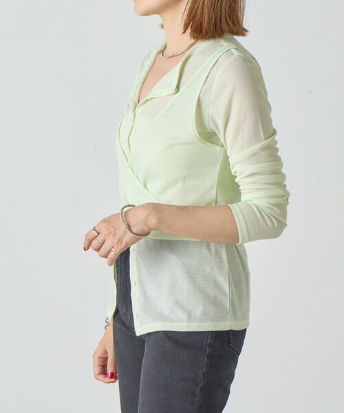 SHENERY(シーナリー)の「《新色登場》《大人のレイヤードスタイル》レイヤードカットソー(Tシャツ/カットソー・レディース・オフホワイト/ネイビー/ミント/ピンク/グレー/ブラウン・FREE)」の7枚目の写真