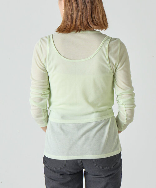 SHENERY(シーナリー)の「《新色登場》《大人のレイヤードスタイル》レイヤードカットソー(Tシャツ/カットソー・レディース・オフホワイト/ネイビー/ミント/ピンク/グレー/ブラウン・FREE)」の8枚目の写真