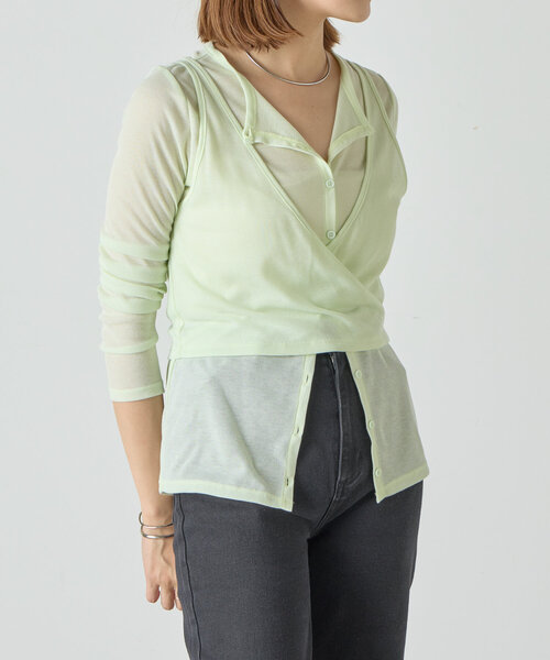 SHENERY(シーナリー)の「《新色登場》《大人のレイヤードスタイル》レイヤードカットソー(Tシャツ/カットソー・レディース・オフホワイト/ネイビー/ミント/ピンク/グレー/ブラウン・FREE)」の10枚目の写真