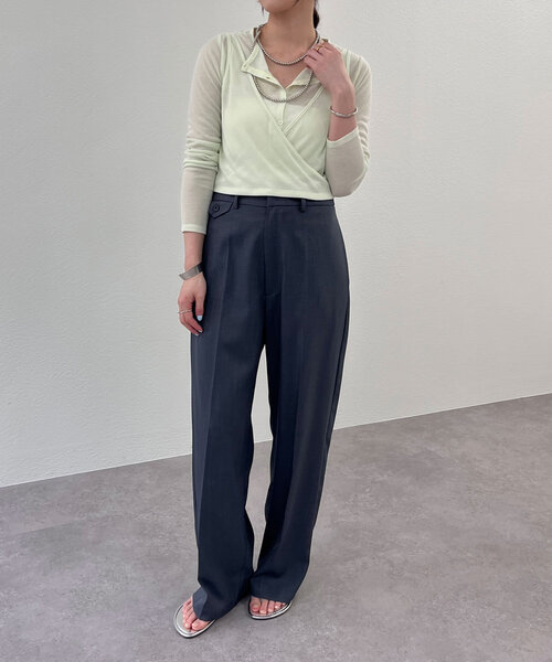 SHENERY(シーナリー)の「《新色登場》《大人のレイヤードスタイル》レイヤードカットソー(Tシャツ/カットソー・レディース・オフホワイト/ネイビー/ミント/ピンク/グレー/ブラウン・FREE)」の11枚目の写真