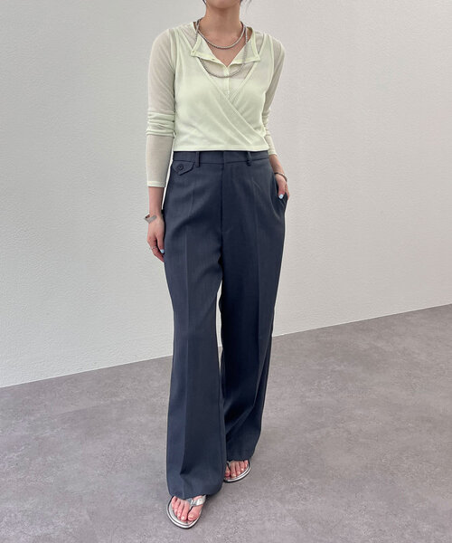 SHENERY(シーナリー)の「《新色登場》《大人のレイヤードスタイル》レイヤードカットソー(Tシャツ/カットソー・レディース・オフホワイト/ネイビー/ミント/ピンク/グレー/ブラウン・FREE)」の12枚目の写真