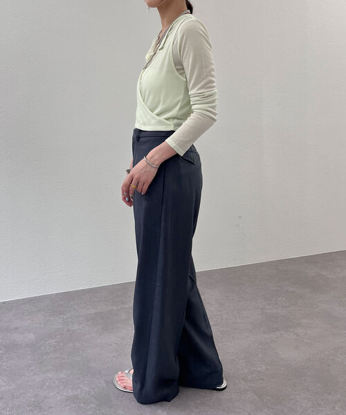 SHENERY(シーナリー)の「《新色登場》《大人のレイヤードスタイル》レイヤードカットソー(Tシャツ/カットソー・レディース・オフホワイト/ネイビー/ミント/ピンク/グレー/ブラウン・FREE)」の13枚目の写真