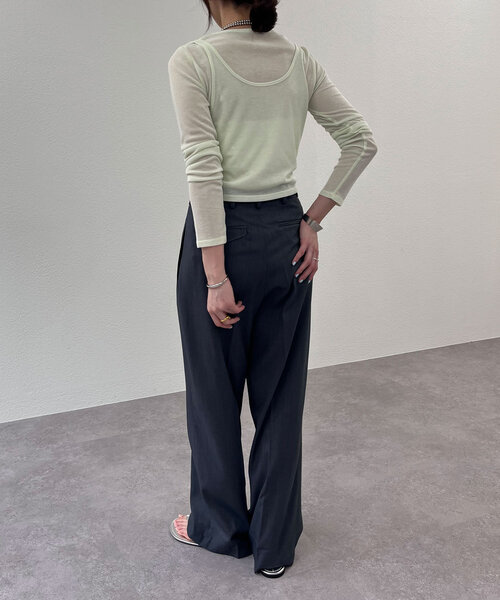 SHENERY(シーナリー)の「《新色登場》《大人のレイヤードスタイル》レイヤードカットソー(Tシャツ/カットソー・レディース・オフホワイト/ネイビー/ミント/ピンク/グレー/ブラウン・FREE)」の15枚目の写真