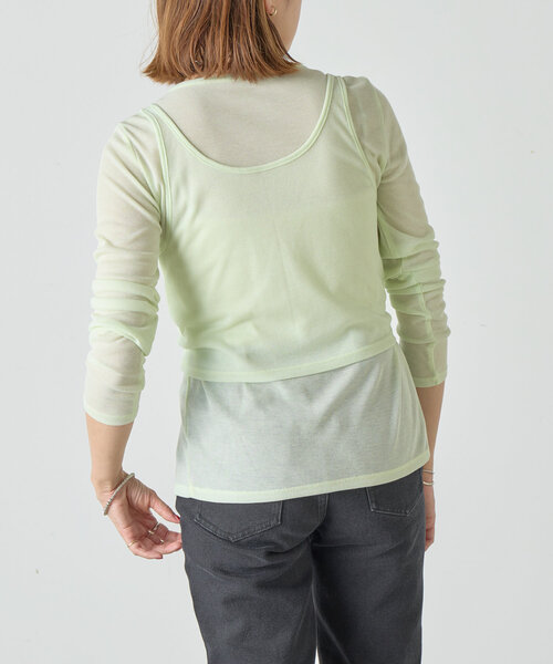 SHENERY(シーナリー)の「《新色登場》《大人のレイヤードスタイル》レイヤードカットソー(Tシャツ/カットソー・レディース・オフホワイト/ネイビー/ミント/ピンク/グレー/ブラウン・FREE)」の9枚目の写真