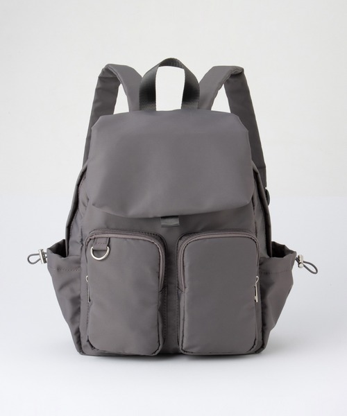 Honeys（ハニーズ）の「【撥水加工】アウトポケットリュック（バックパック/リュック・レディース・ブラック/ダークグレー・FREE）」の12枚目の写真