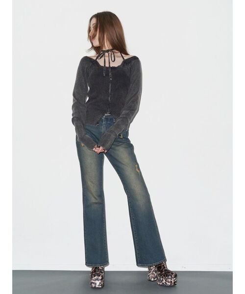 EVRIS（エヴリス）の「レザーライクチャンキーブーツ（ブーツ・レディース・ホワイト/ブラック/その他1・SMALL/MEDIUM/LARGE）」の6枚目の写真