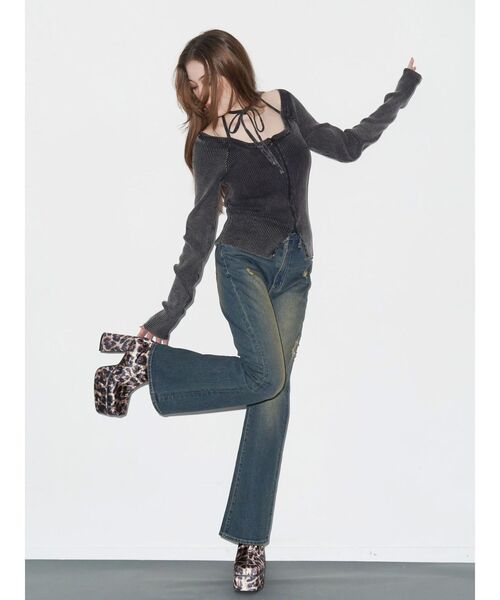 EVRIS（エヴリス）の「レザーライクチャンキーブーツ（ブーツ・レディース・ホワイト/ブラック/その他1・SMALL/MEDIUM/LARGE）」の7枚目の写真