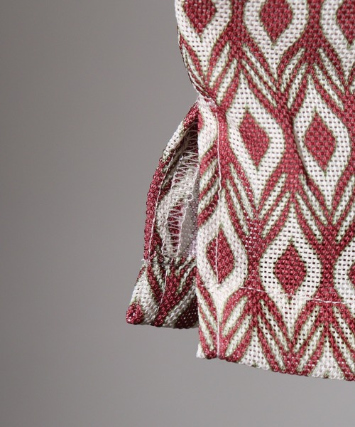 JEMORGAN（ジェーイーモーガン）の「JEMORGAN 総柄プリントメッシュ半袖シャツ（シャツ/ブラウス・メンズ・レッド系/ネイビー系/ブルー系・M/L/XL）」の4枚目の写真