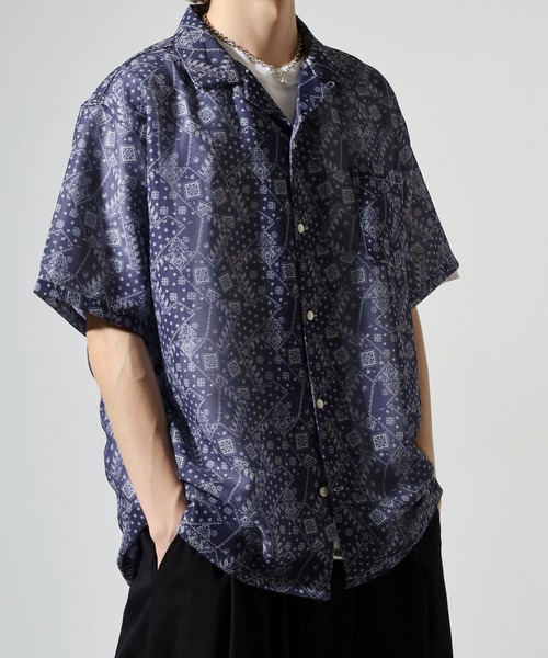 JEMORGAN（ジェーイーモーガン）の「JEMORGAN 総柄プリントメッシュ半袖シャツ（シャツ/ブラウス・メンズ・レッド系/ネイビー系/ブルー系・M/L/XL）」の15枚目の写真