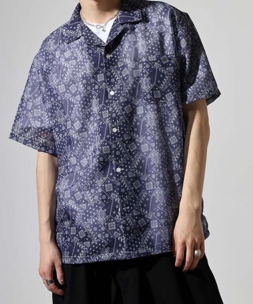 JEMORGAN（ジェーイーモーガン）の「JEMORGAN 総柄プリントメッシュ半袖シャツ（シャツ/ブラウス・メンズ・レッド系/ネイビー系/ブルー系・M/L/XL）」の16枚目の写真