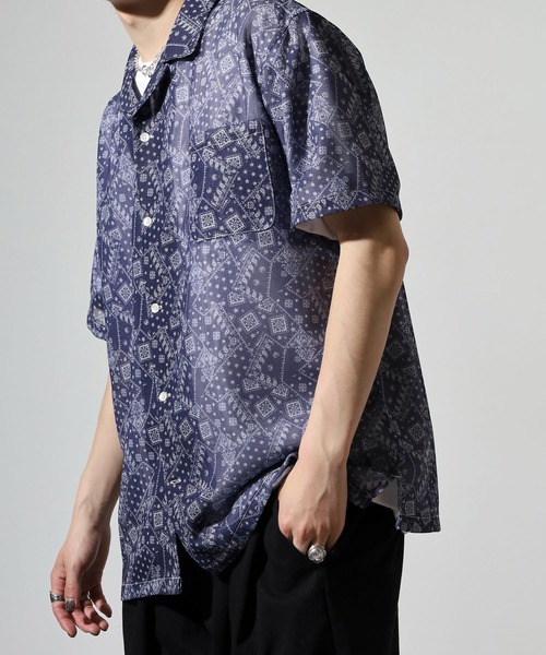 JEMORGAN（ジェーイーモーガン）の「JEMORGAN 総柄プリントメッシュ半袖シャツ（シャツ/ブラウス・メンズ・レッド系/ネイビー系/ブルー系・M/L/XL）」の17枚目の写真