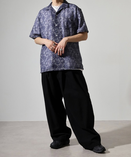 JEMORGAN（ジェーイーモーガン）の「JEMORGAN 総柄プリントメッシュ半袖シャツ（シャツ/ブラウス・メンズ・レッド系/ネイビー系/ブルー系・M/L/XL）」の18枚目の写真